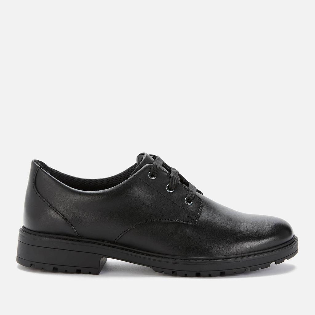 Clarks Dempster Lace Youth School Shoes - Black Leather商品第1张图片规格展示