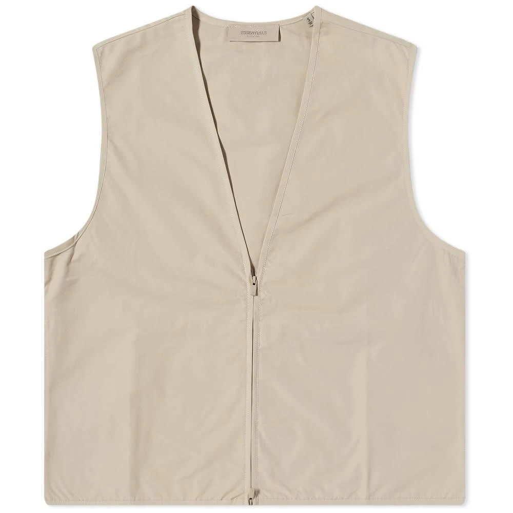 商品Essentials|Fear of God ESSENTIALS Woven Twill Vest - Smoke,价格¥605,第1张图片