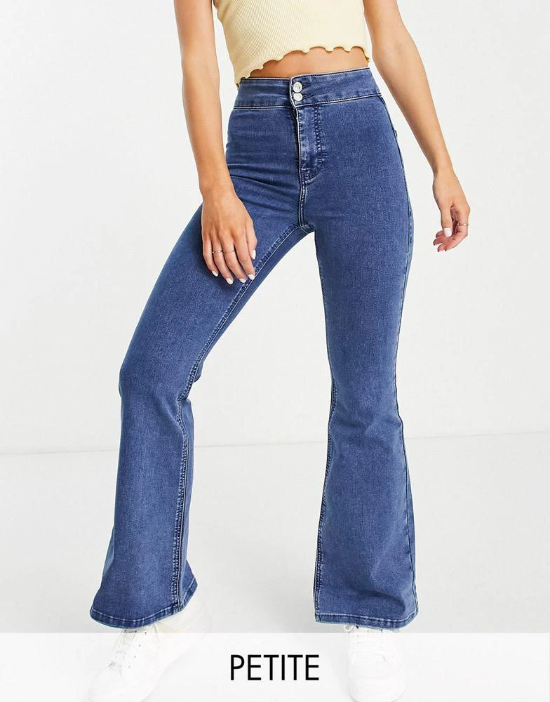 商品Topshop|Topshop Petite mid blue flared Joni jeans,价格¥224,第1张图片
