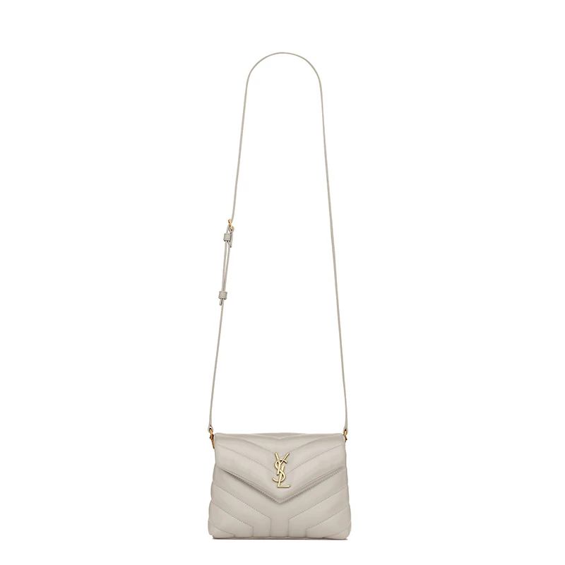 商品Yves Saint Laurent|SAINT LAURENT PARIS/圣罗兰 YSL 22春夏新款LOU LOU TOY系列 女士复古白Y形绗缝牛皮革金扣单肩斜挎包,价格¥10928,第1张图片