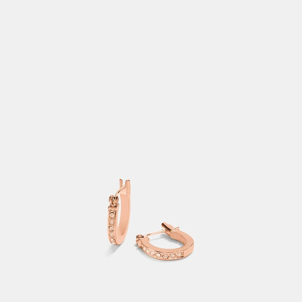 商品Coach|Pave Signature Huggie Earrings,价格¥271,第1张图片