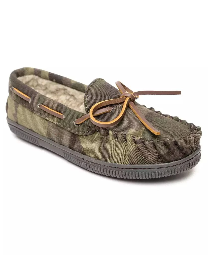 商品Minnetonka|Toddler Boys Pile Lined Hardsole Moccasin Slippers,价格¥354,第1张图片