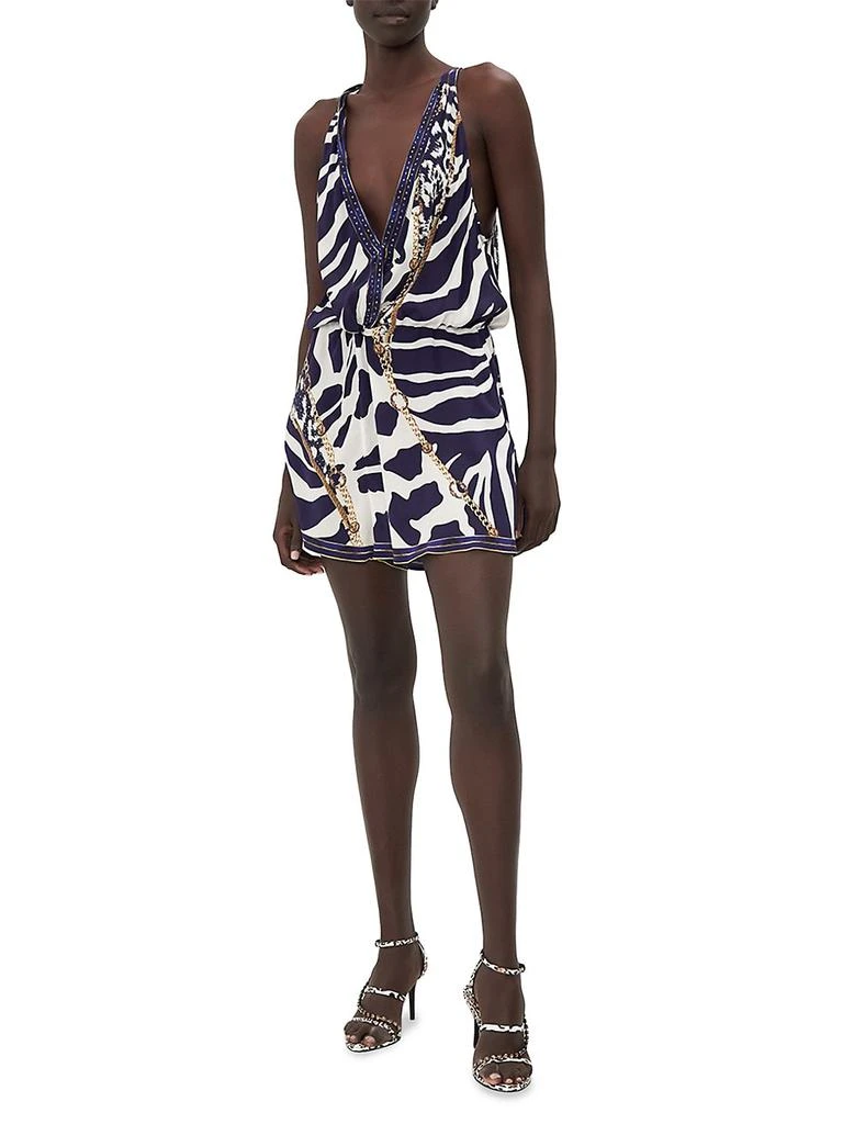 商品Camilla|Silk Zebra Sleeveless Romper,价格¥1930,第2张图片详细描述