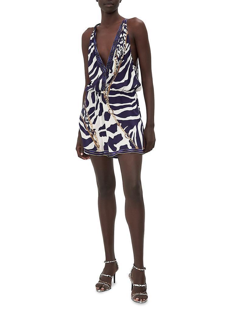 商品Camilla|Silk Zebra Sleeveless Romper,价格¥3946,第4张图片详细描述