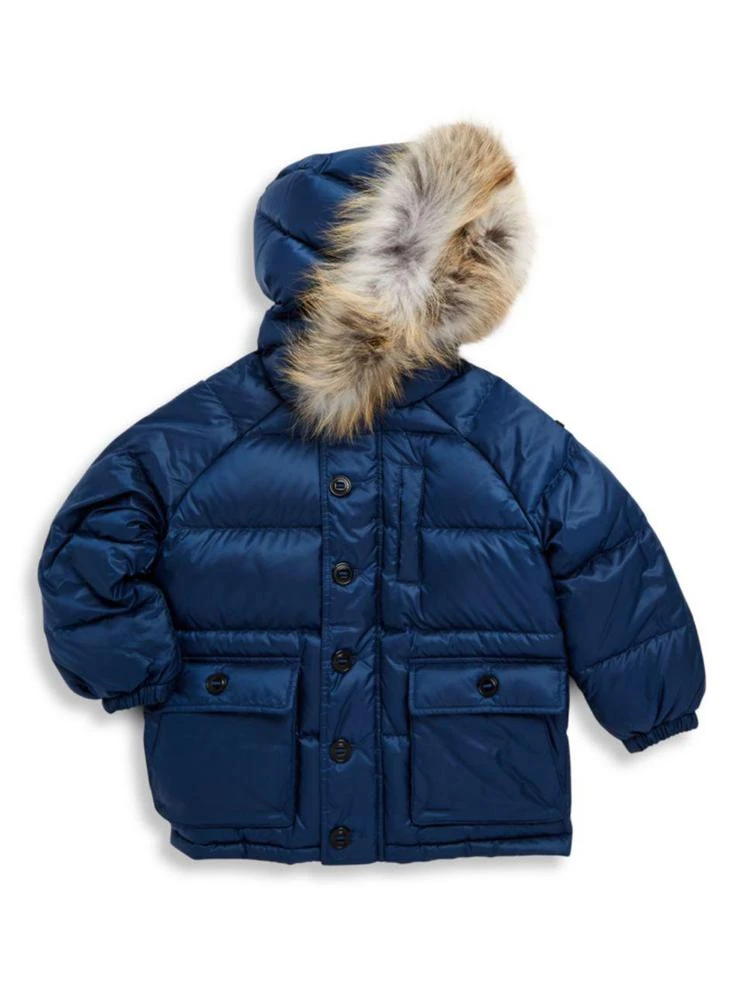 商品Burberry|Little Boy's & Boy's Fox Fur-Trimmed Puffer Coat,价格¥2571,第1张图片