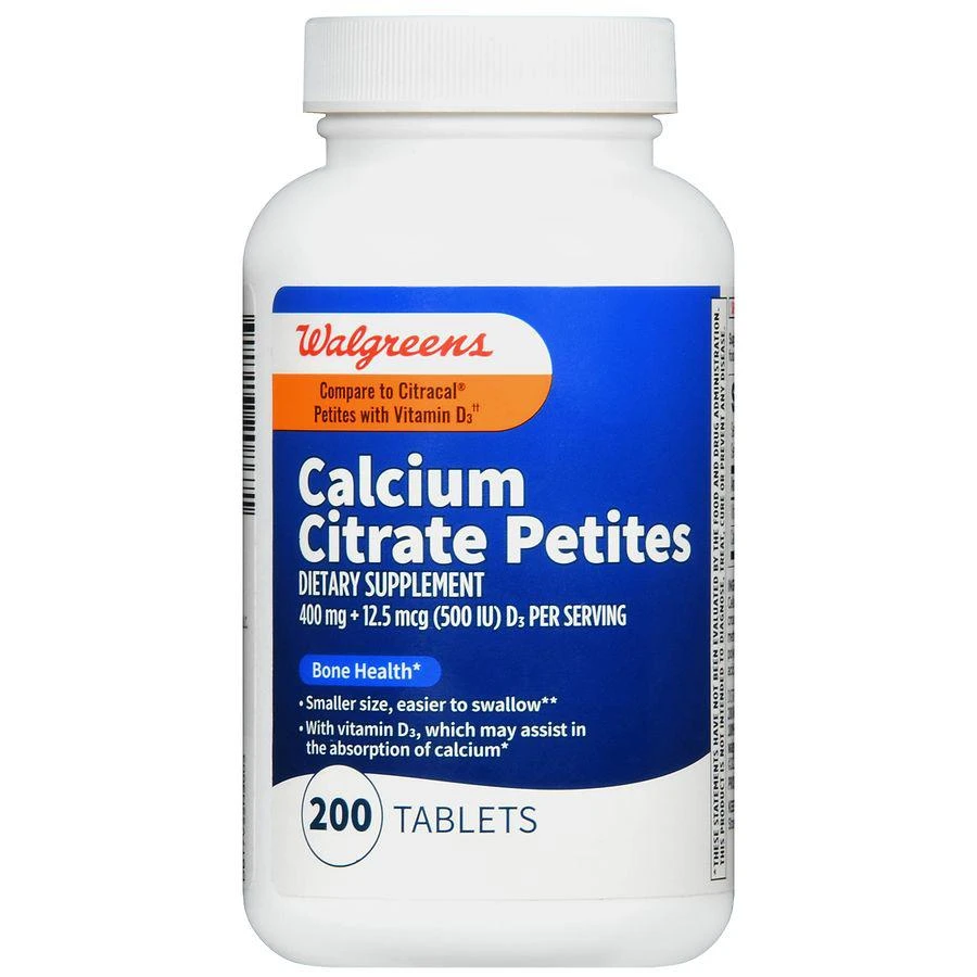 商品Walgreens|Calcium Citrate Petites 400 mg Tablets with D3 (100 days),价格¥108,第2张图片详细描述