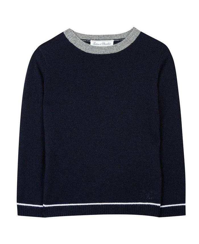 商品Tartine et Chocolat|Boys' Marine Cashmere Pullover Sweater - Little Kid,价格¥713,第1张图片