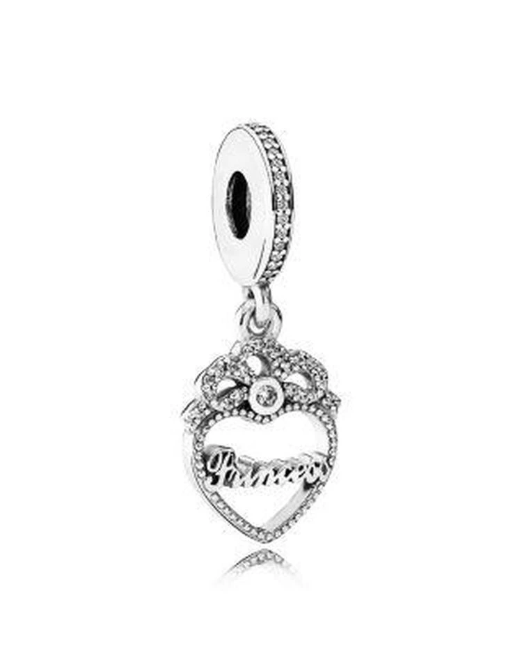 商品PANDORA|Sterling Silver & Cubic Zirconia Princess Crown Dangle Charm,价格¥372,第1张图片