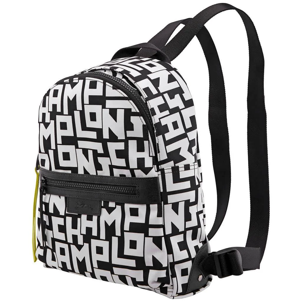 商品Longchamp|Longchamp Le Pliage Black/White Small Logo Backpack,价格¥1478,第1张图片