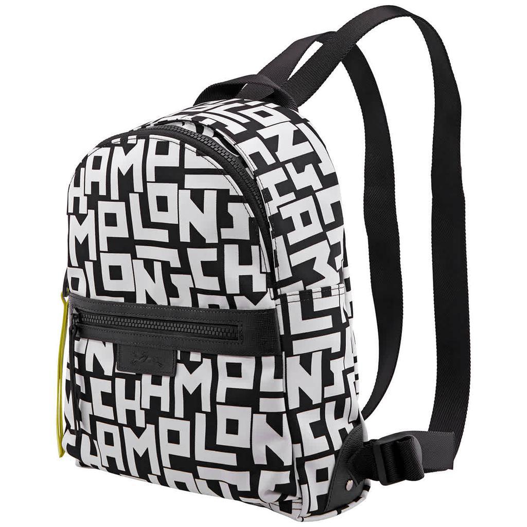商品Longchamp|Le Pliage Black/White Small Logo Backpack,价格¥1478,第1张图片