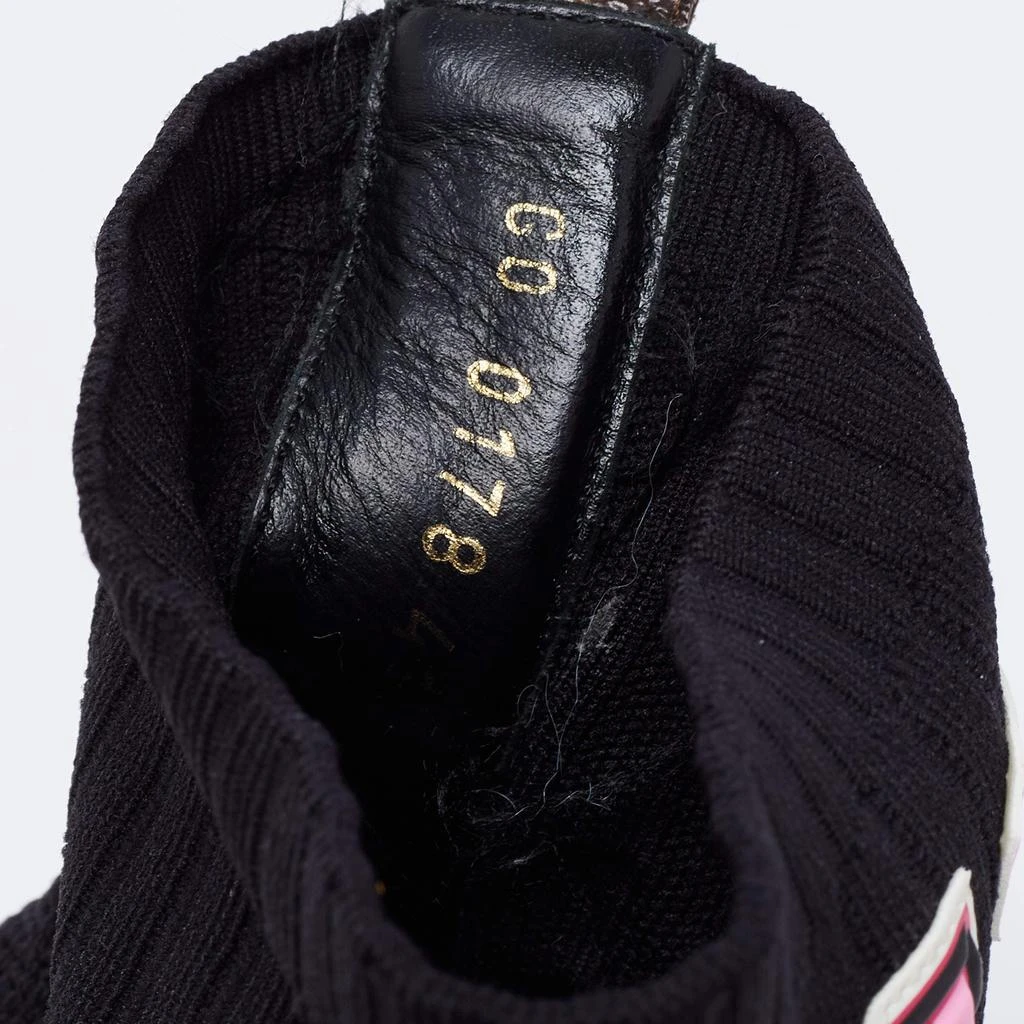 Louis Vuitton Black Knitted Fabric Black Heart High Top Sneakers Size 41 商品