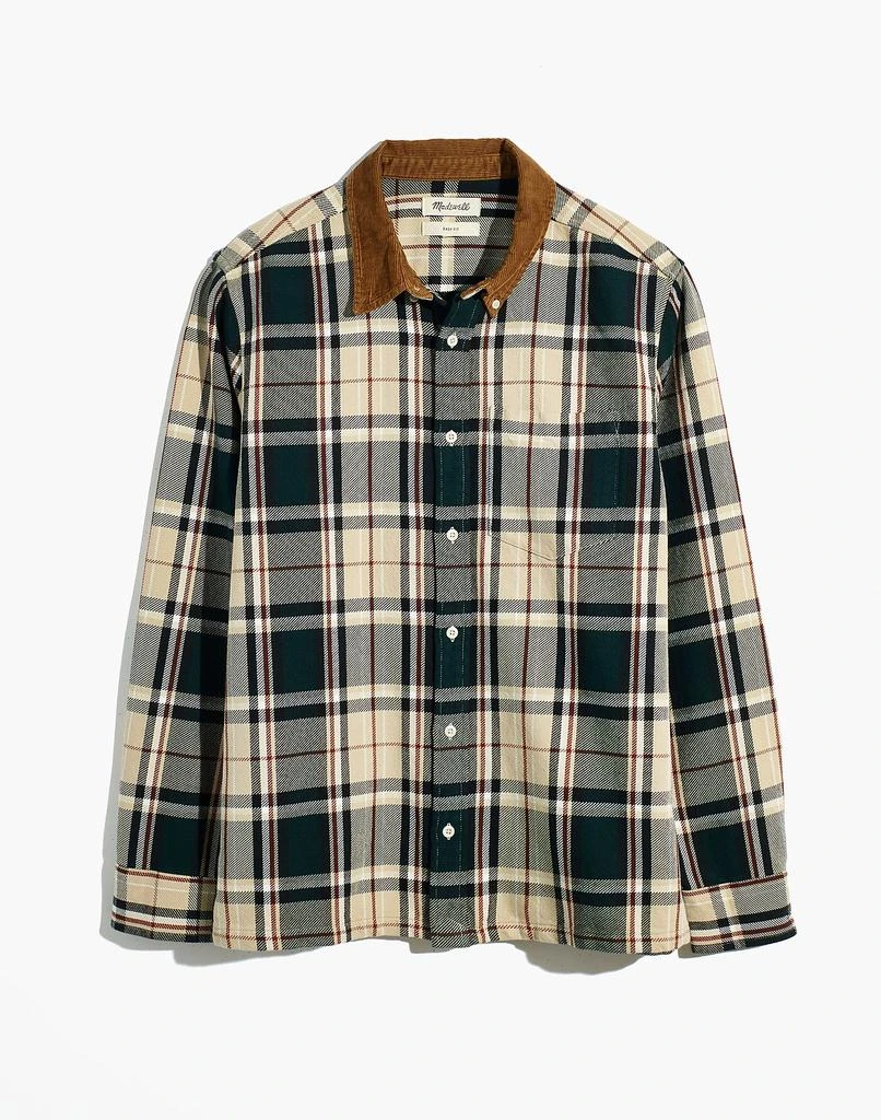 商品Madewell|Corduroy-Collar Easy Long-Sleeve Shirt in Plaid,价格¥525,第5张图片详细描述