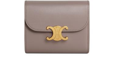 商品Celine|Triomphe Small Flap Wallet In Shiny Calfskin,价格¥4540,第1张图片