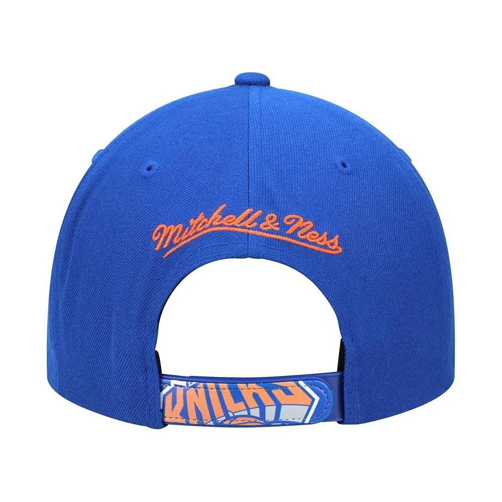 商品Mitchell and Ness|Men's Royal New York Knicks Hardwood Classics Pop Snapback Hat,价格¥254,第3张图片详细描述