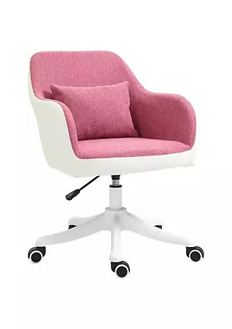 商品Vinsetto|Mid Back Ergonomic Massage Office Chair Swivel Task Chair With 2 Point Lumbar Massage Usb Power And Adjustable Height Pink,价格¥1689,第1张图片