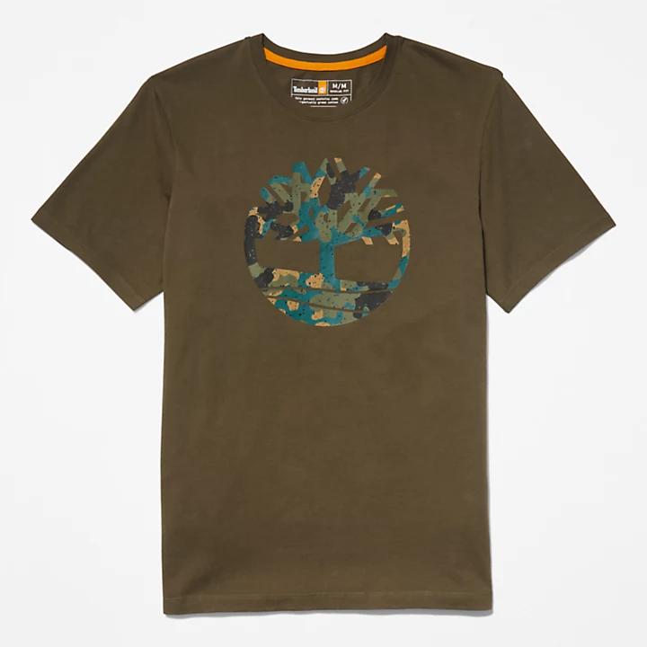 Camo-Logo T-Shirt for Men in Dark Green商品第6张图片规格展示