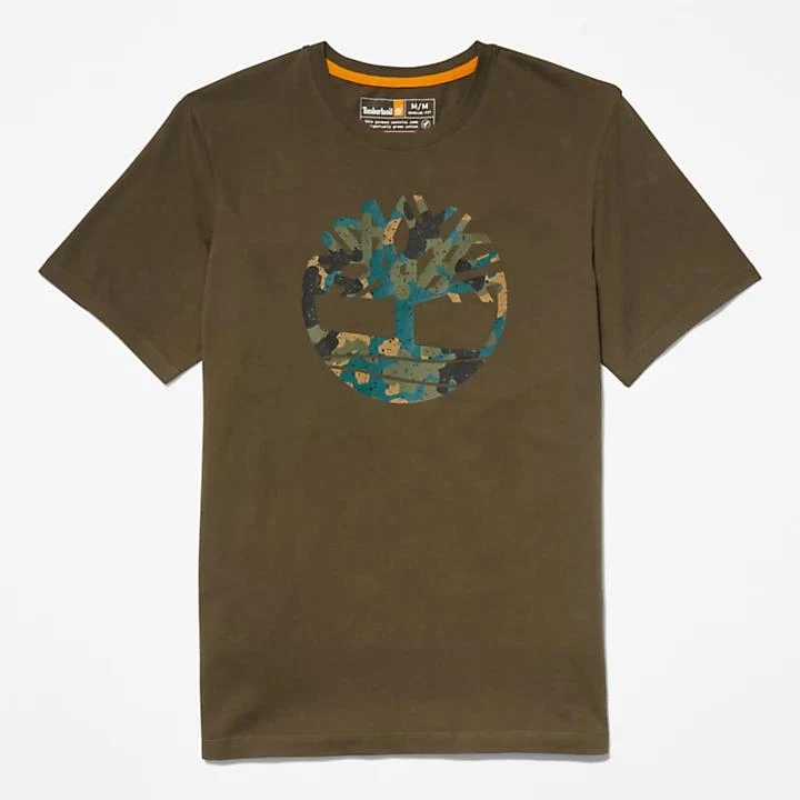 Camo-Logo T-Shirt for Men in Dark Green 商品