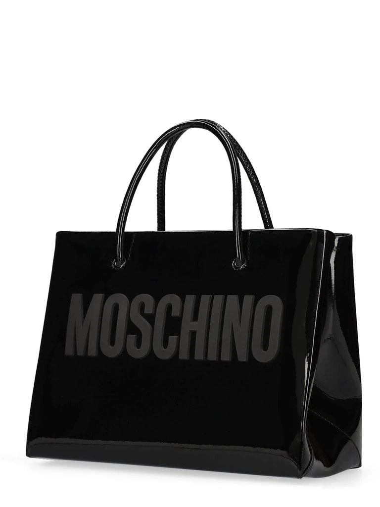 商品Moschino|Logo Patent Leather Tote Bag,价格¥5882,第3张图片详细描述