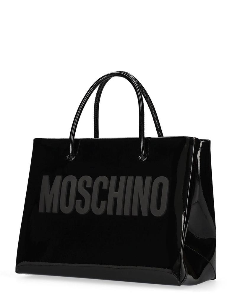 商品Moschino|Logo Patent Leather Tote Bag,价格¥8012,第5张图片详细描述