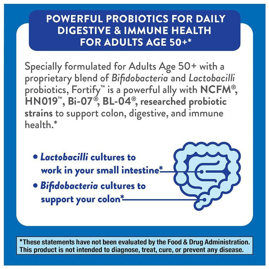 商品Nature's Way|Fortify Age 50+ 50 Billion Probiotic Vegetable Capsules,价格¥250,第5张图片详细描述