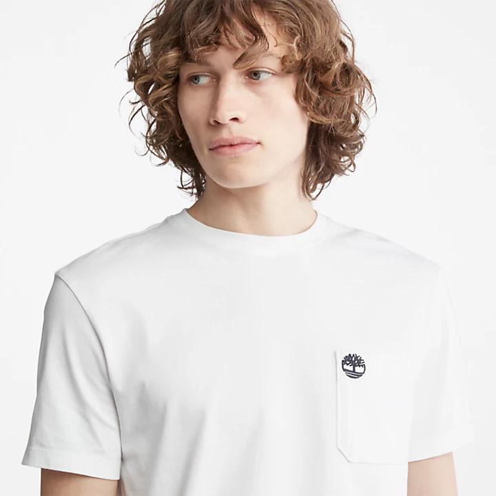 Dunstan River Pocket T-shirt for Men in White商品第5张图片规格展示
