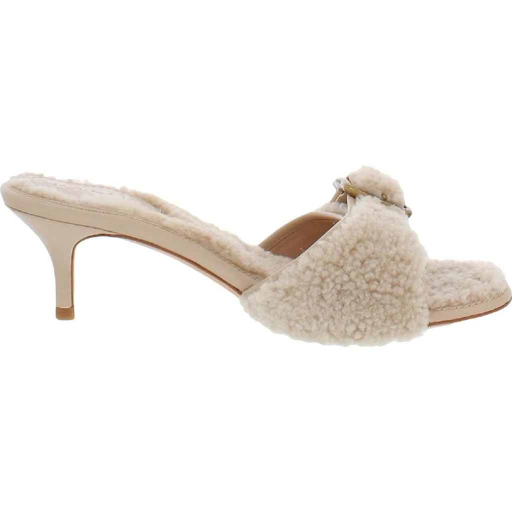 商品Coach|Coach Womens Shearling Buckle Mule Shearling Sheepskin Kitten Heels,价格¥312,第3张图片详细描述