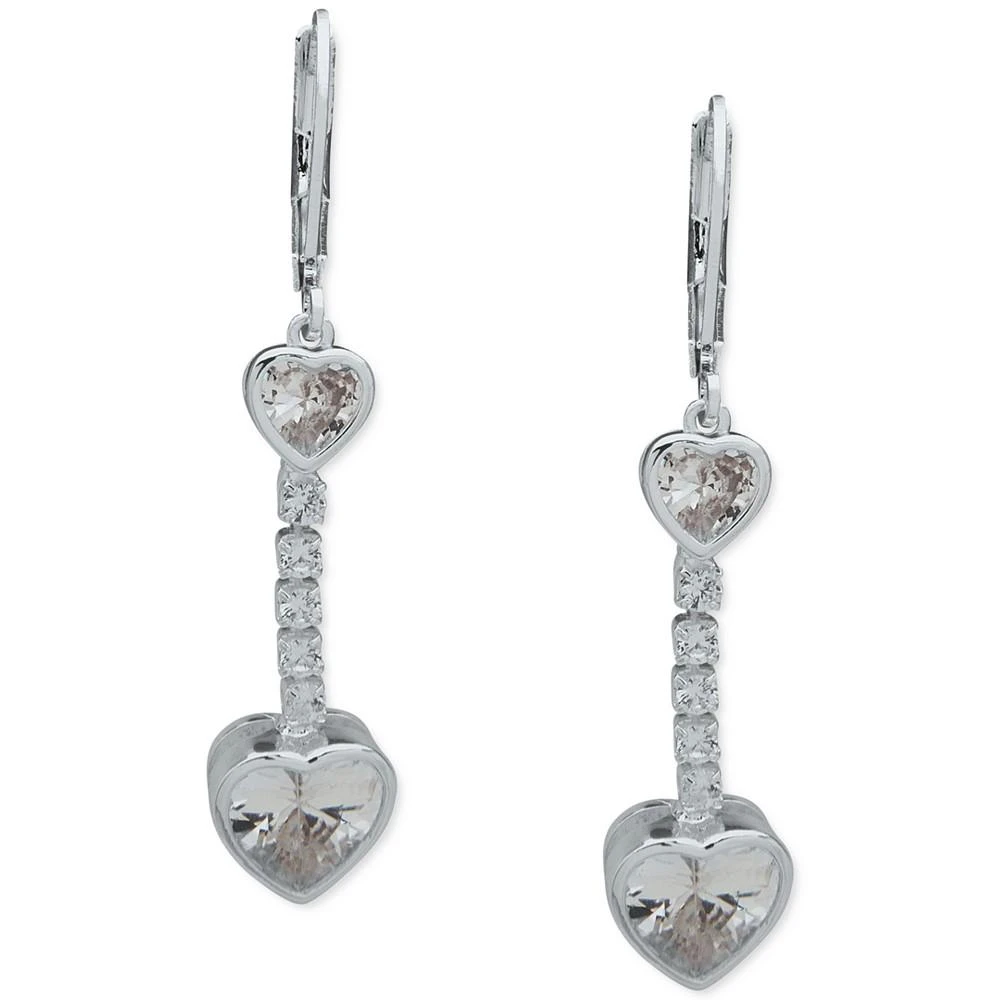 商品Anne Klein|Silver-Tone Crystal Heart Tennis Earrings,价格¥30,第1张图片