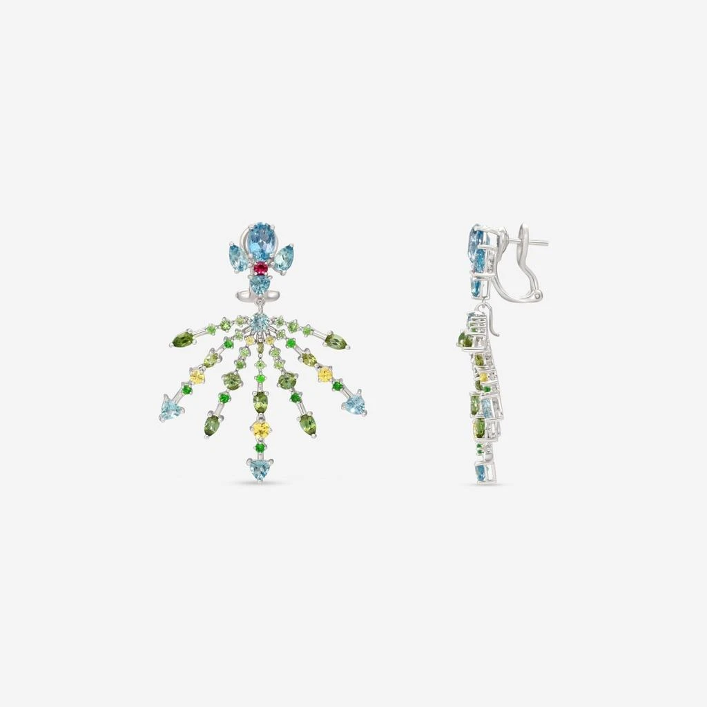 商品Gübelin|Gübelin Ornaments of Flowers 18K White Gold Multi-Gemstone Drop Earrings 44A-1328.1,价格¥60983,第3张图片详细描述