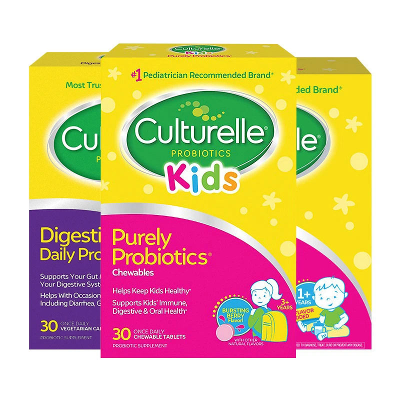 商品Culturelle|美国康萃乐益生菌粉剂儿童1-12岁30袋宝宝肠胃调理咀嚼片成人消化养胃胶囊,价格¥157,第1张图片