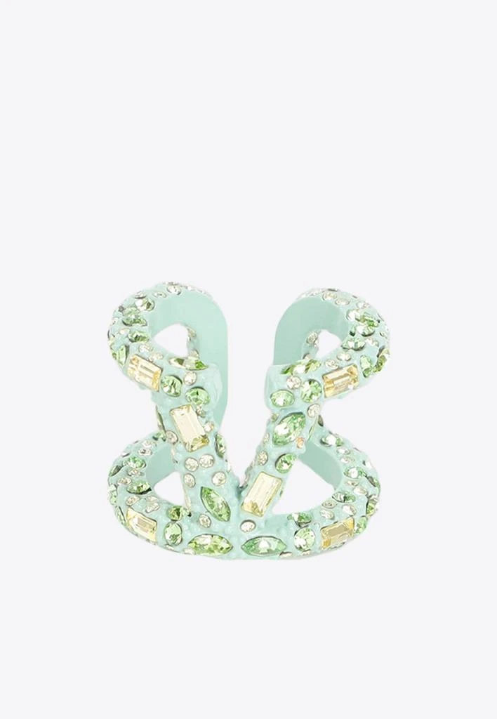 商品Valentino|Crystal Embellished VLogo Ring,价格¥2413,第1张图片