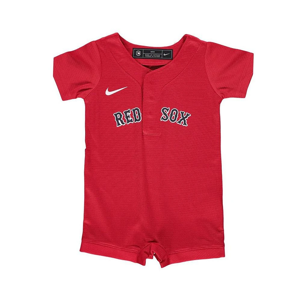 商品NIKE|Newborn and Infant Boys and Girls Red Boston Red Sox Official Jersey Romper,价格¥298,第1张图片
