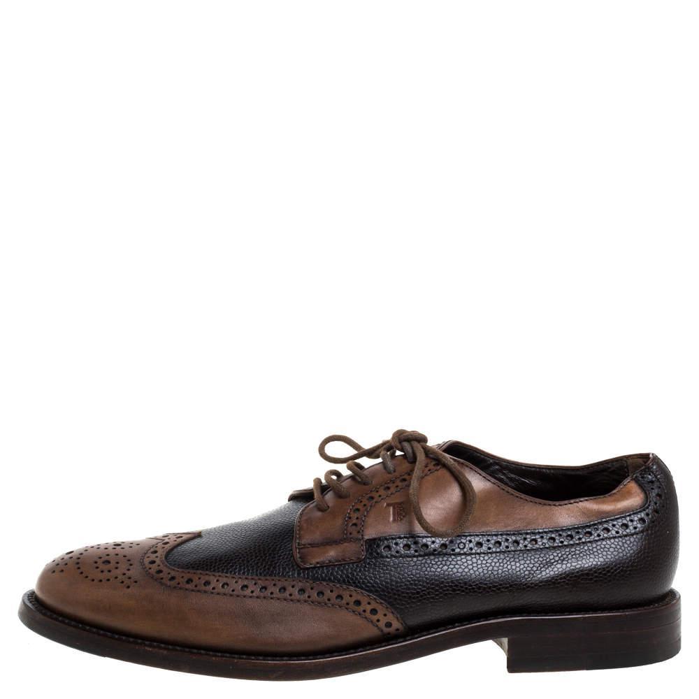 商品[二手商品] Tod's|Tod's Brown Brogue Leather Lace Up Derby Size 41,价格¥1608,第4张图片详细描述