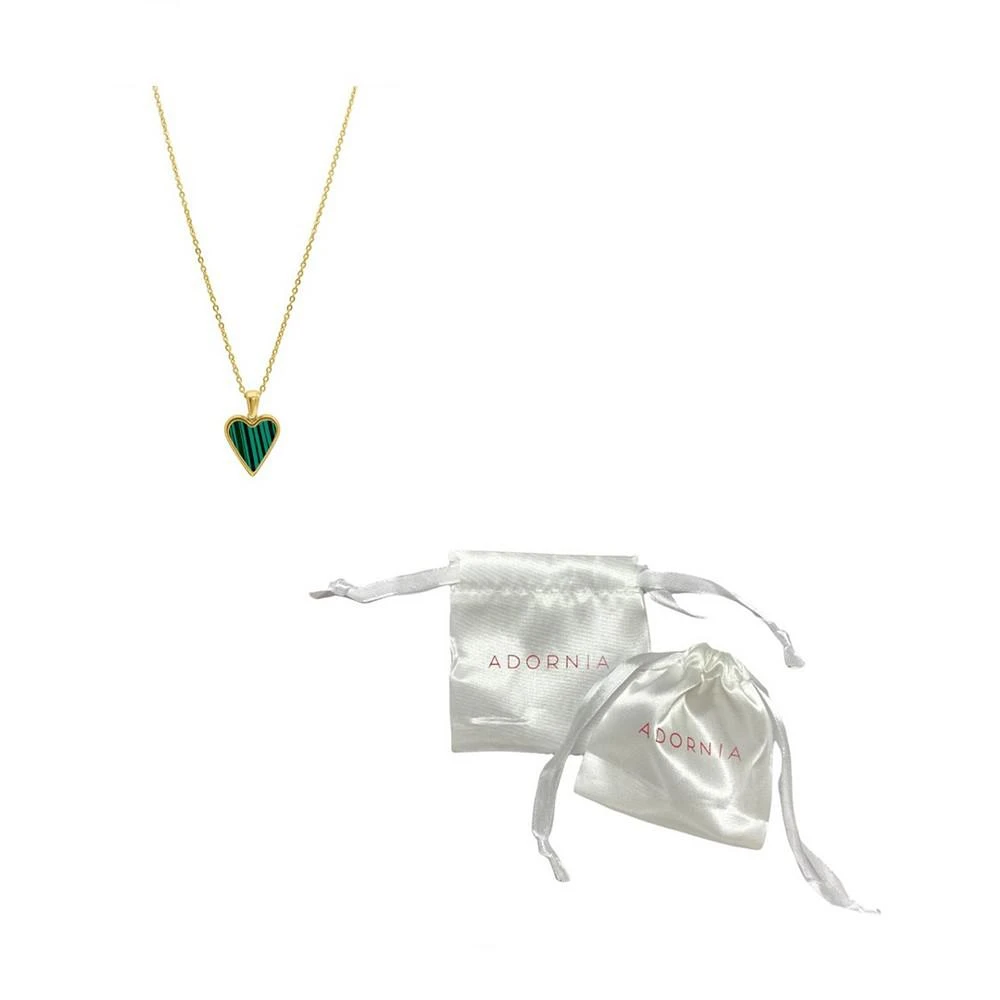 商品ADORNIA|Women's Green Heart Adjustable Gold-Tone Pendant Necklace,价格¥184,第2张图片详细描述