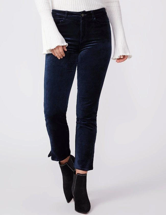 商品Paige|Paige Jeans - Cindy twisted seam/split jeans - navy,价格¥2311,第1张图片