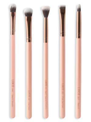 商品Luxie|5-Piece Rose Gold Eyeconic Brush Set,价格¥220,第1张图片
