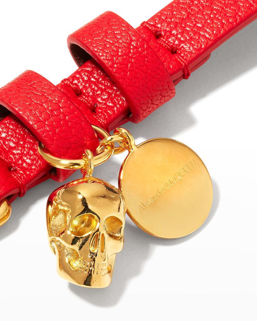 商品Alexander McQueen|Leather Double Wrap Charm Bracelet,价格¥1677,第5张图片详细描述