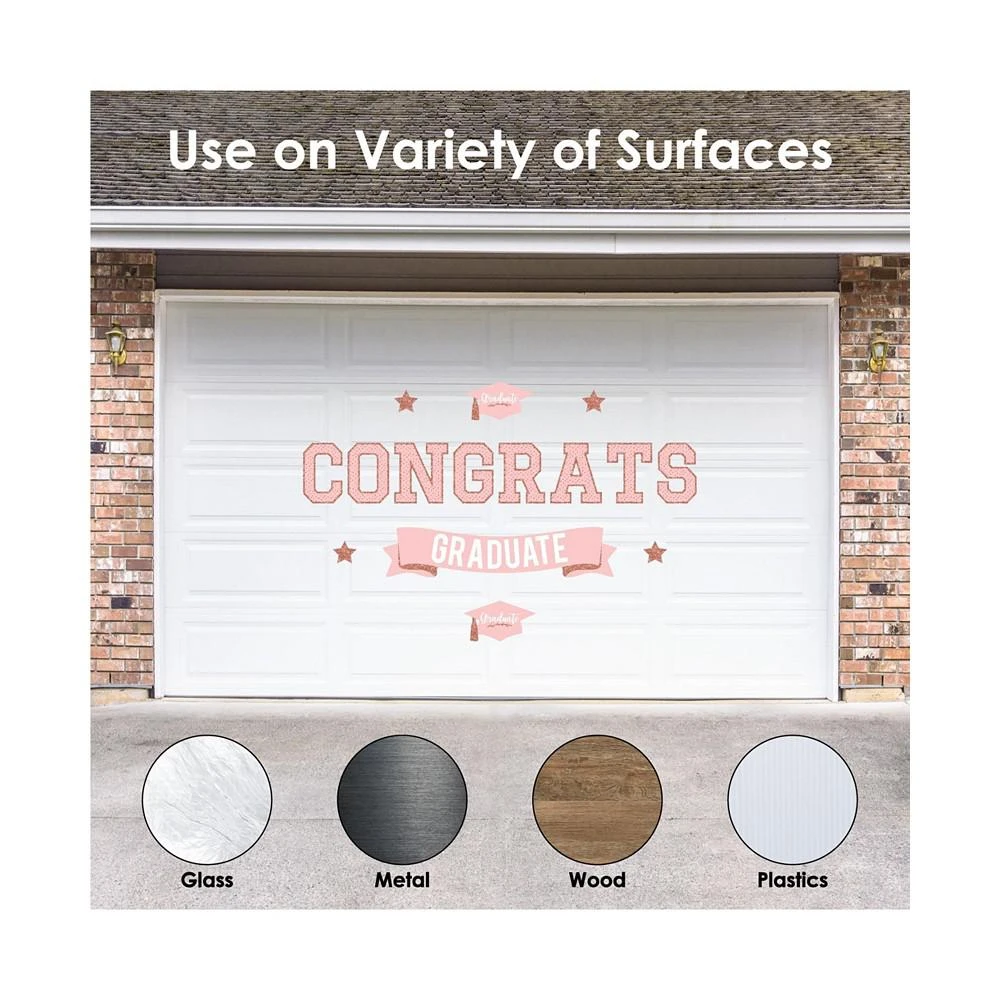 商品Big Dot of Happiness|Rose Gold Grad Peel & Stick Graduation Party Wall Decals Backdrop,价格¥261,第3张图片详细描述