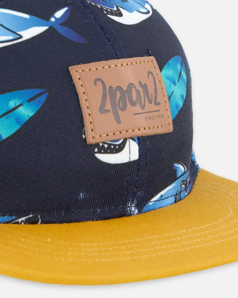 商品Deux par Deux|Cap Navy Printed Shark,价格¥270,第4张图片详细描述