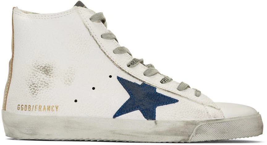 商品Golden Goose|White & Gold Francy Sneakers,价格¥3383,第1张图片