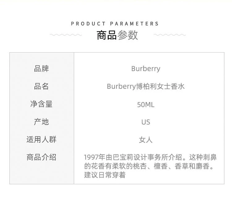 商品Burberry|【美国直购】Burberry 博柏利 Weekend 周末女士香水50毫升 清新持久,价格¥342,第2张图片详细描述