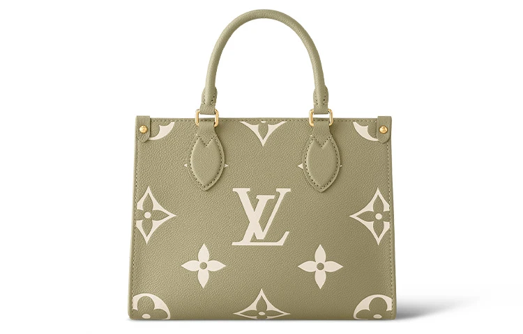 商品[国内直发] Louis Vuitton|ONTHEGO PM 图案压花钩扣开合压花 粒面牛皮 托特包Tote包购物袋单肩斜挎手提包 小号 女款 浅卡其色/奶油色,价格¥25728,第1张图片