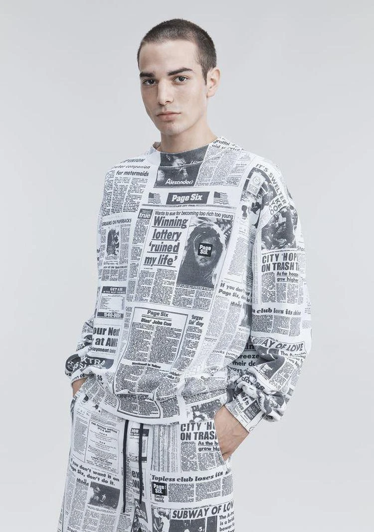 商品Alexander Wang|PAGE SIX NEWSPAPER SWEATSHIRT,价格¥2041,第4张图片详细描述