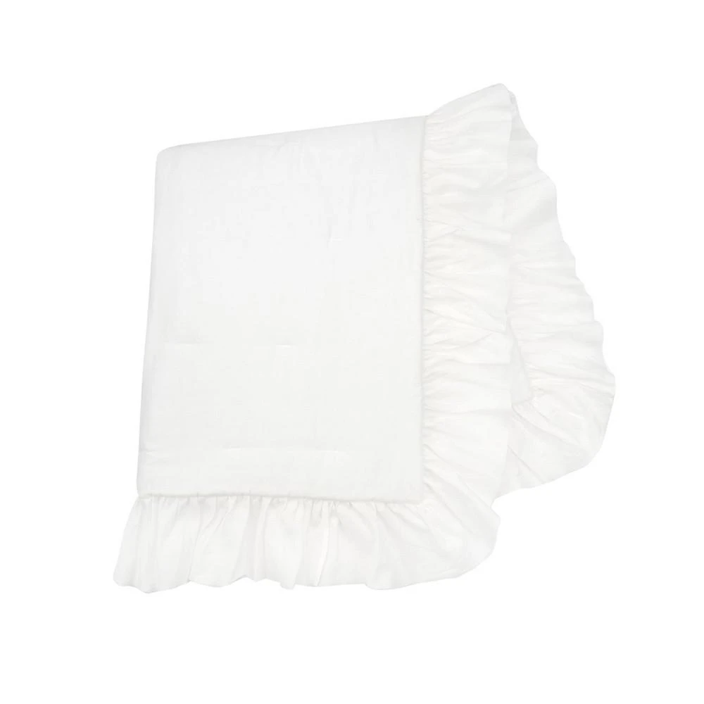 商品Lambs & Ivy|Signature White Cotton Sateen Ruffle Baby/Toddler Quilt,价格¥335,第1张图片