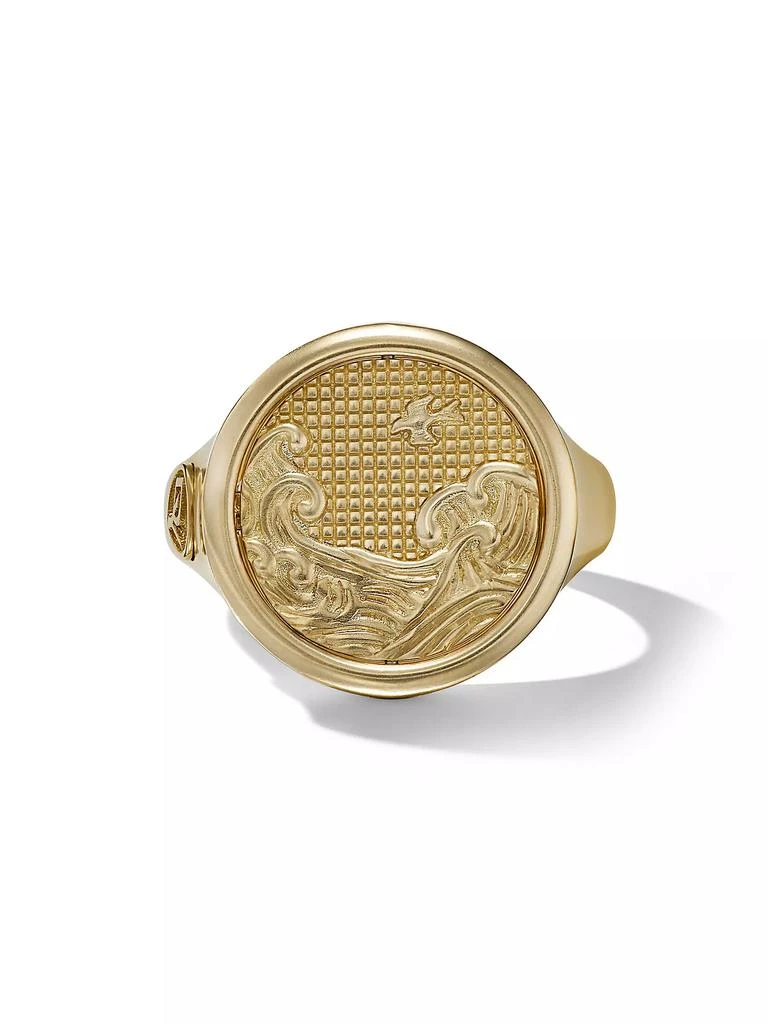 商品David Yurman|Water and Fire Duality Signet Ring in 18K Yellow Gold, 20MM,价格¥56191,第3张图片详细描述