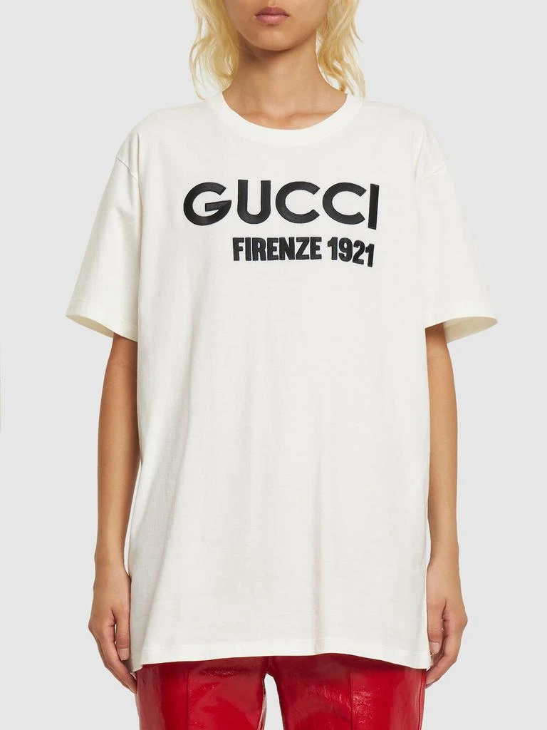 商品Gucci|Logo Cotton Jersey T-shirt,价格¥6159,第2张图片详细描述