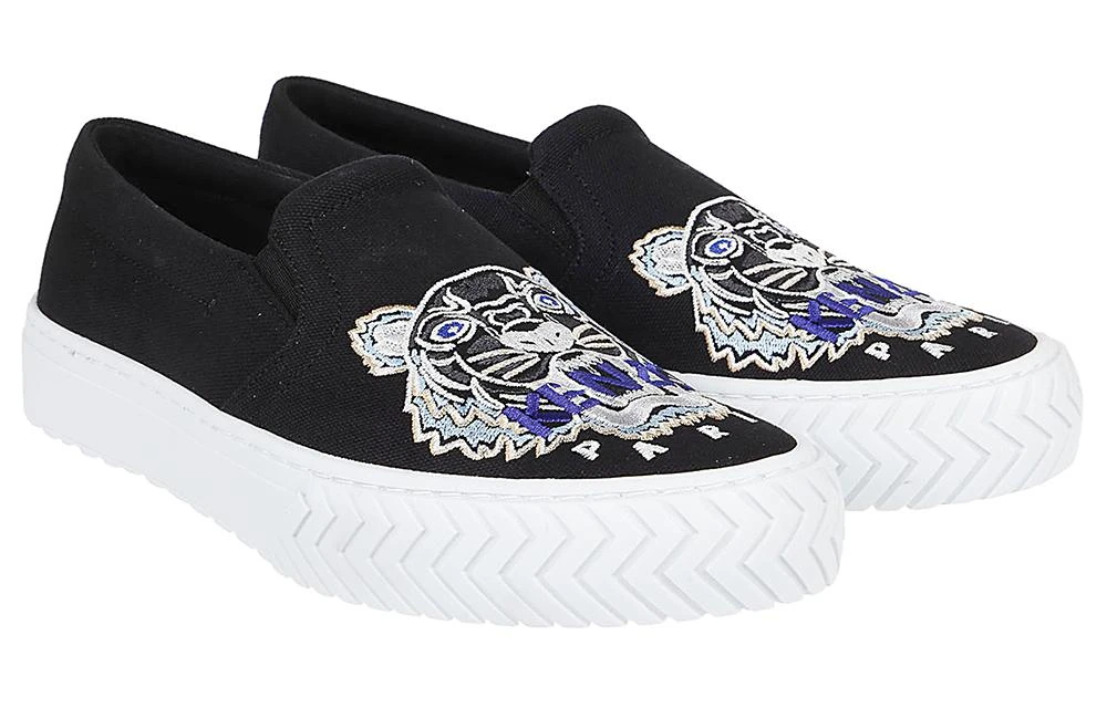 商品[国内直发] Kenzo|高田贤三 虎头刺绣图案 懒人鞋休闲 时尚板鞋 男款 白黑,价格¥3701,第4张图片详细描述