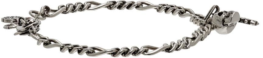 商品Alexander McQueen|Silver Studded Seal & Skull Bracelet,价格¥1421,第7张图片详细描述