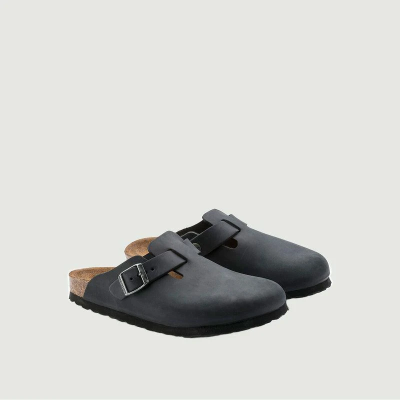 商品Birkenstock|Boston mules in suede leather Black BIRKENSTOCK,价格¥1041,第3张图片详细描述