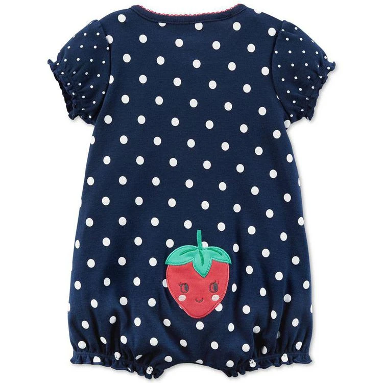商品Carter's|Dot-Print Strawberry Cotton Romper, Baby Girls,价格¥63,第2张图片详细描述
