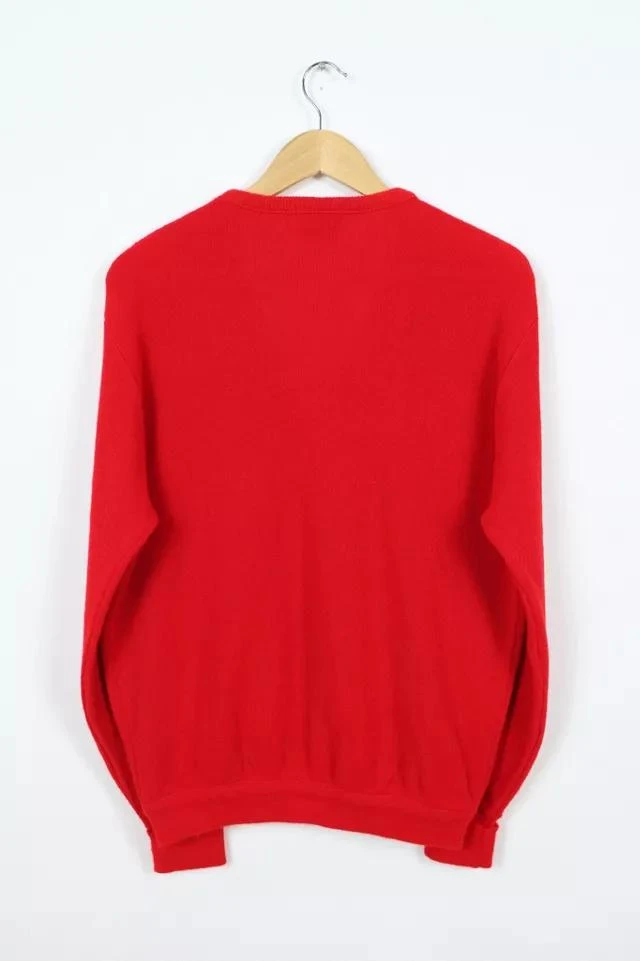 商品Lacoste|Vintage Lacoste V-Neck Red Sweater,价格¥749,第3张图片详细描述